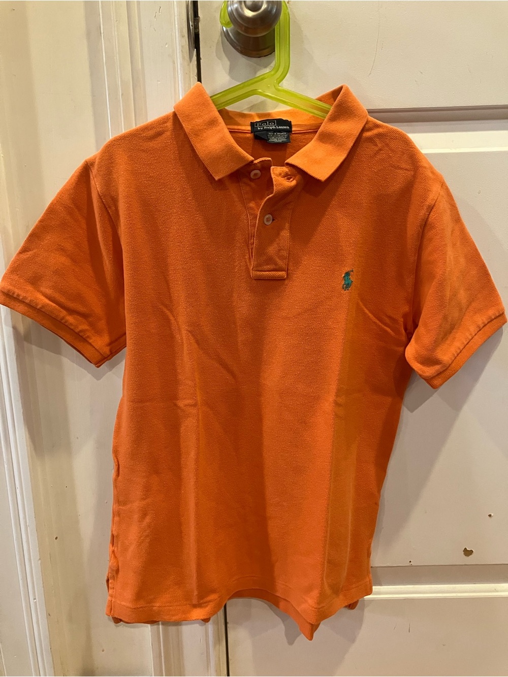 Polo by Ralph Lauren Boys Bright Orange Polo with Teal Pony